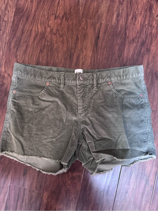 GAP Pants - GAP Olive Green Corduroy Frayed Hem Denim Shorts